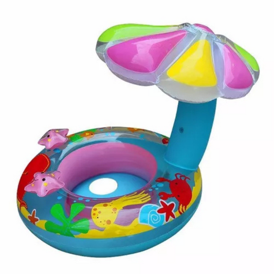 Flotador con sombrilla inflable